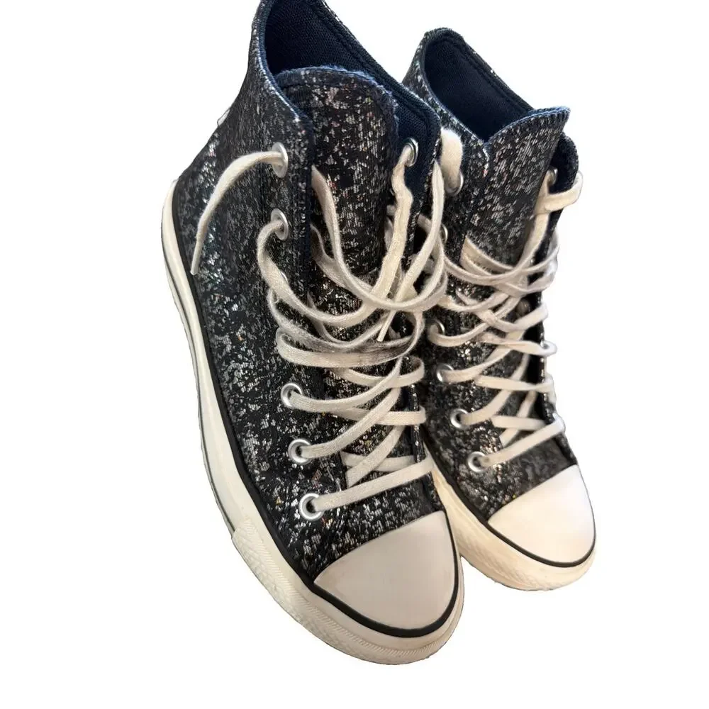Converse Chuck Taylor All Star High Black Glitter Multi Women's Size 7